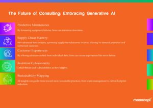 A comprehensive analysis of the transformative impact of Generative AI on the consulting industry. The article delves into the myriad ways AI improves efficiency, from predictive maintenance and supply chain mastery to real-time cybersecurity and sustainability mapping. It emphasizes the dual-edge of AI, underscoring its potential pitfalls like data bias and ethical challenges. The overarching theme illustrates a paradigm shift in consulting, highlighting the need for responsible innovation